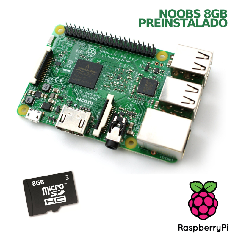 Kit Raspberry Pi 3 Modelo B Microsd 8gb Con Noobs Tiendateces 8742